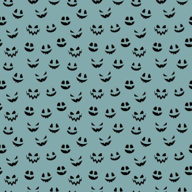 Kabak suratlı ürkütücü Cadılar Bayramı duvar kâğıdı. Kusursuz desen. Vektör