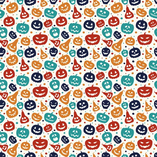 Textura Divertida Halloween Con Calabazas Patrón Sin Costuras Vector — Archivo Imágenes Vectoriales