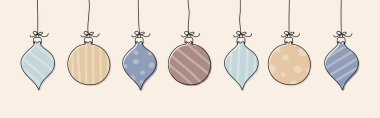 Noel toplarını asma tasarımı. Vektör