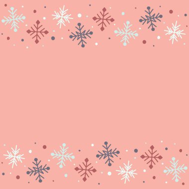 Elle çizilmiş kar taneleriyle Noel arkaplanı. Xmas tasarımı. Vektör