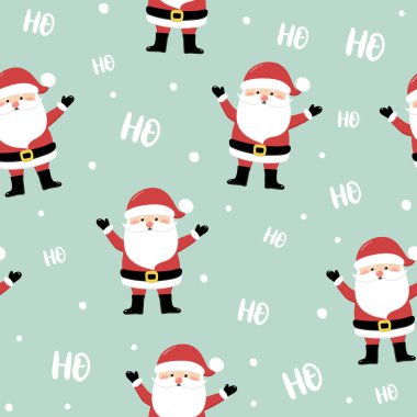 Noel Baba 'yla Noel deseni. Duvar kağıdı konsepti. Vektör