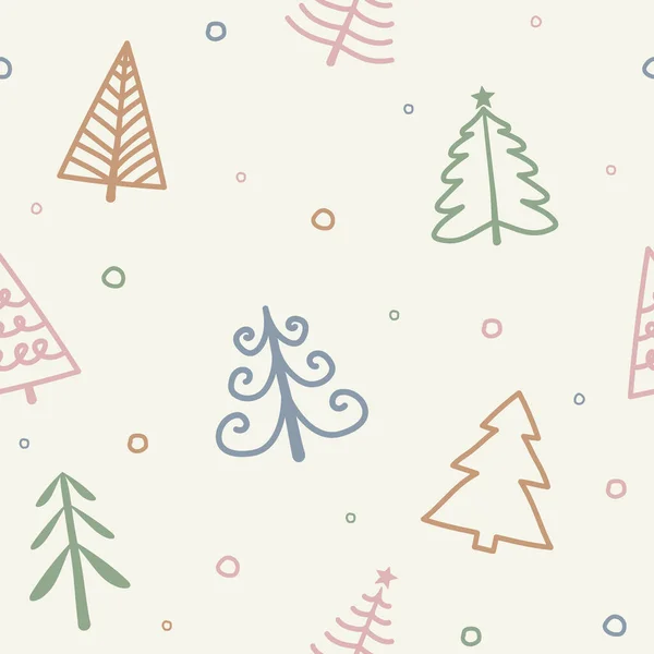 Patrón Con Árboles Navidad Fondo Pantalla Concepto Vector — Vector de stock