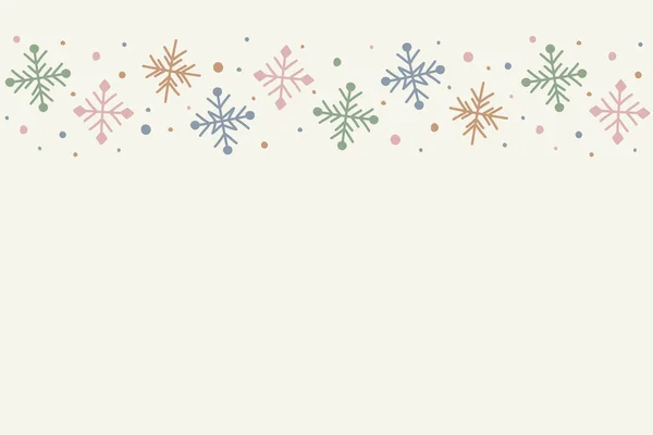 Fondo Navidad Con Copos Nieve Dibujados Mano Diseño Navidad Vector — Archivo Imágenes Vectoriales