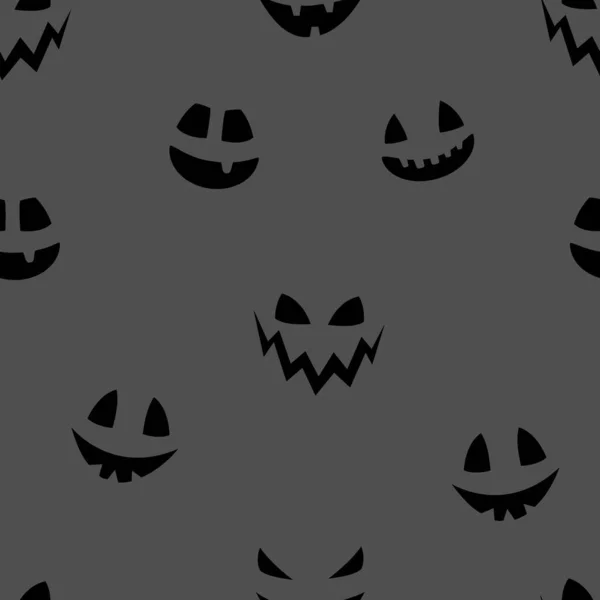 Pola Halloween Dengan Wajah Labu Yang Lucu Wallpaper Vektor - Stok Vektor