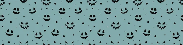 Bannière Halloween Avec Drôle Visage Citrouille Papier Peint Vecteur — Image vectorielle