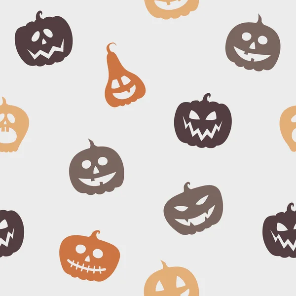 Patrón Halloween Con Calabazas Espeluznantes Textura Perfecta Vector — Vector de stock