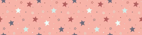 Weihnachten Textur Mit Sternen Nahtloses Muster Panoramakopf Vektor — Stockvektor