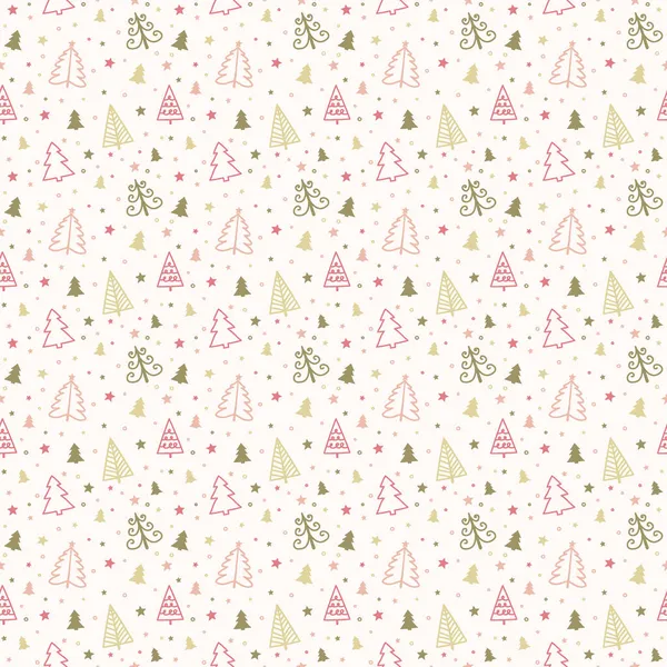 Entwurf Eines Musters Mit Weihnachtsbäumen Weihnachtskonzept Banner Vektor — Stockvektor
