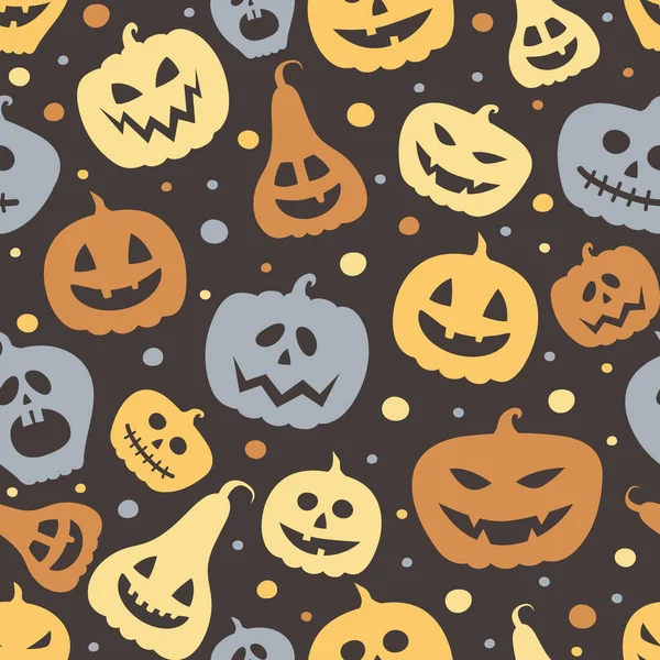 Patrón Halloween Con Linternas Calabaza Divertidas Vector — Vector de stock