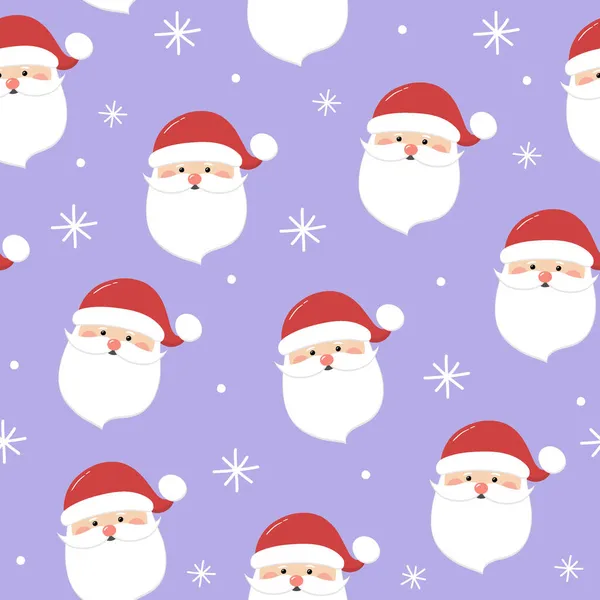 Design Seamless Pattern Funny Santa Claus Vector — Stock Vector