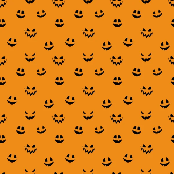 Patrón Halloween Con Cara Calabaza Divertida Fondo Pantalla Vector — Archivo Imágenes Vectoriales