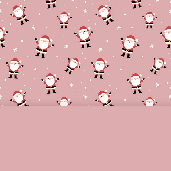 Fundo Natal Com Papai Noel Engraçado Copyspace Vetor —  Vetores de Stock