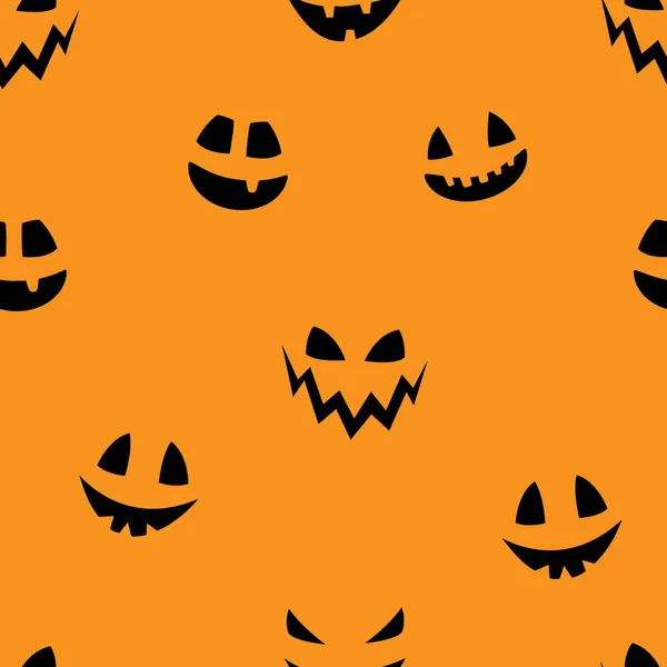 Creepy Halloween Wallpaper Pumpkin Face Seamless Pattern Vector — Stock Vector