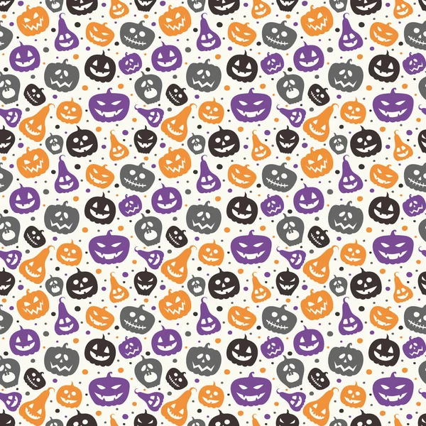 Balkabaklı ürkütücü Cadılar Bayramı duvar kâğıdı. Kusursuz desen. Vektör