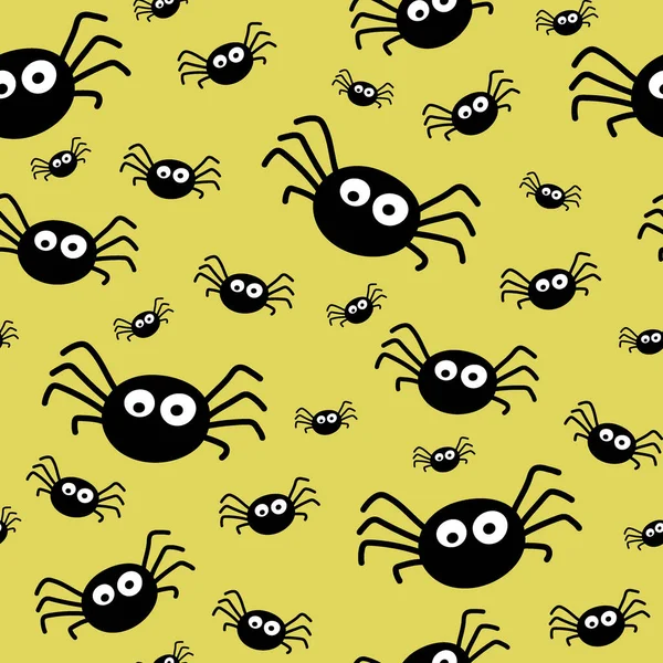 Halloween Vzor Děsivými Pavouky Bezešvé Textury Vektor — Stockový vektor