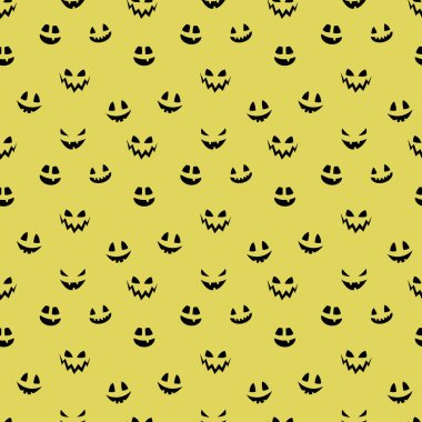 Komik kabak suratlı komik Cadılar Bayramı dokusu. Kusursuz desen. Vektör