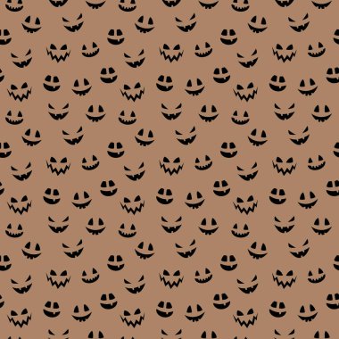 Komik kabak suratlı Cadılar Bayramı şablonu. Duvar kağıdı. Vektör