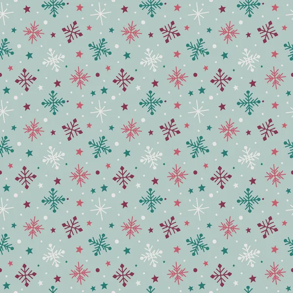 Christmas Pattern Snowflakes Vector — Stock Vector