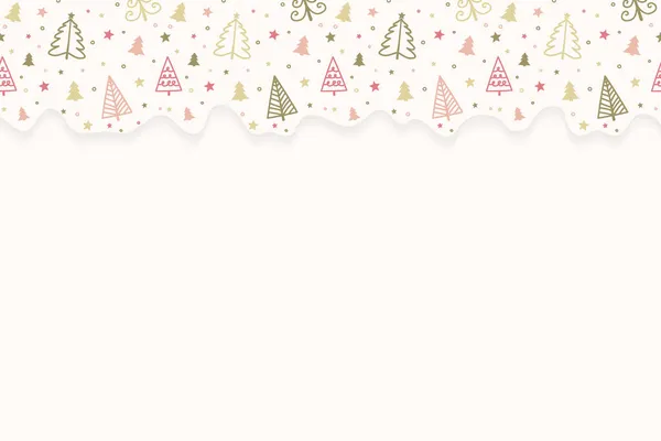 手描きの木とクリスマスの背景の概念 ベクトル — ストックベクタ