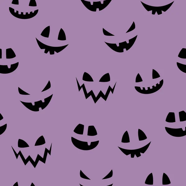 Textura Divertida Halloween Con Cara Divertida Calabaza Patrón Sin Costuras — Vector de stock