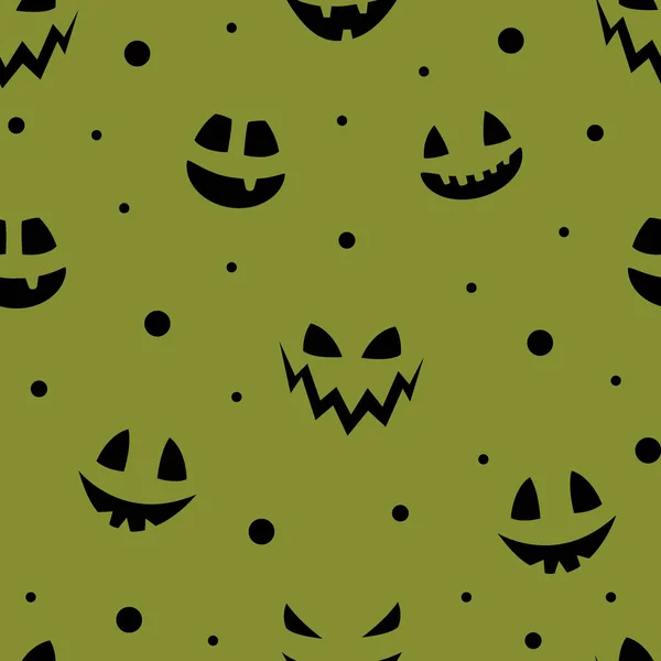 Patrón Halloween Con Cara Divertida Linterna Calabaza Vector — Vector de stock