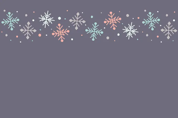 Christmas Background Hand Drawn Snowflakes Vector — Stock Vector