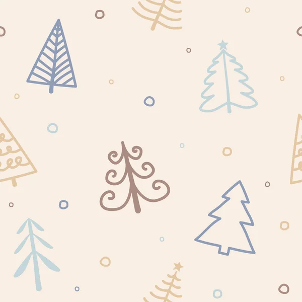 Seamless Pattern Christmas Trees Vector — Stock Vector