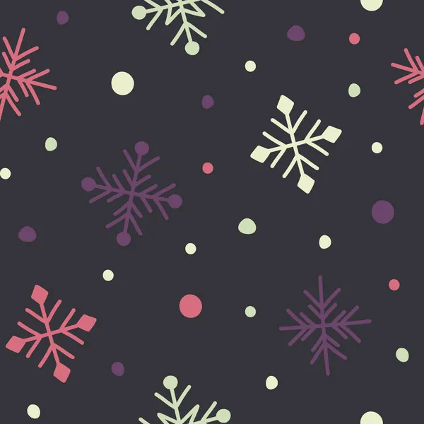 Design Vánoční Vzor Sněhovými Vločkami Vánoční Nápad Vektor — Stockový vektor