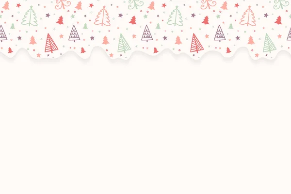 Різдвяний Фон Намальованими Руками Деревами Копіями Векторні — стоковий вектор