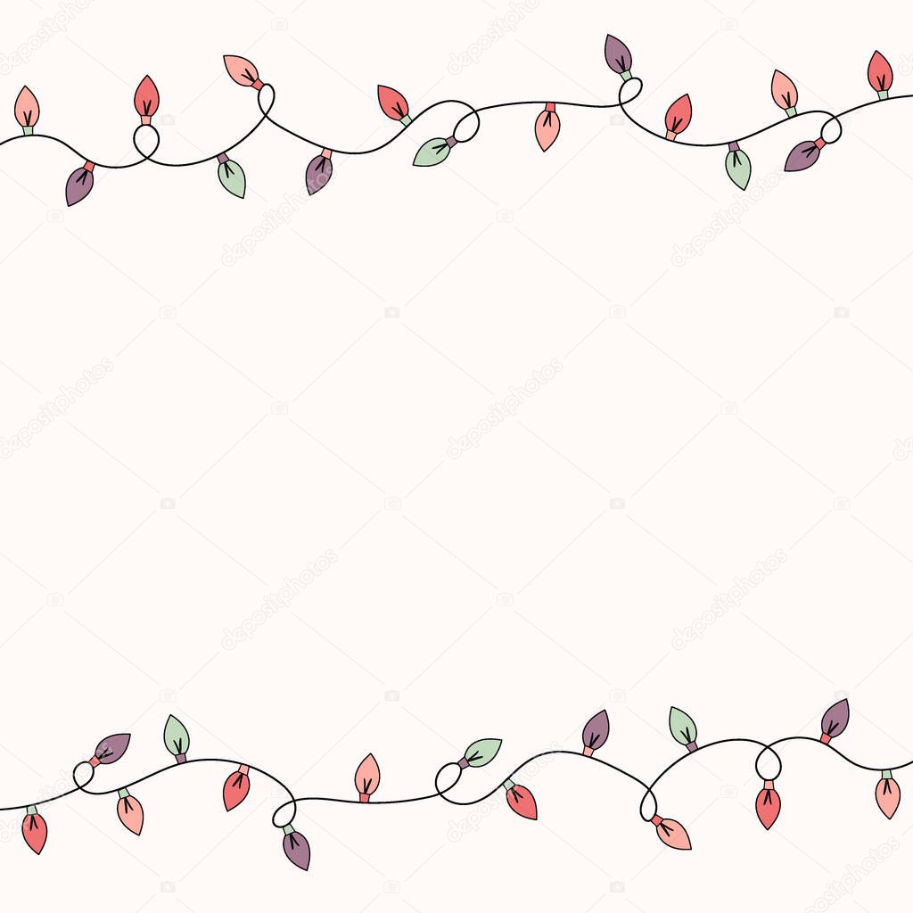 Christmas background with festive lights and copyspace. Vector
