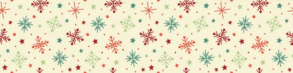 Padrão Natal Com Flocos Neve Conceito Papel Embrulho Natal Banner — Vetor de Stock