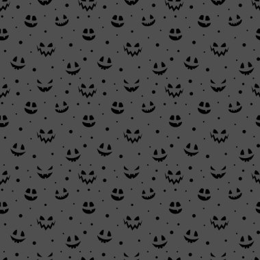 Kabak suratlı ürkütücü Cadılar Bayramı duvar kâğıdı. Kusursuz desen. Vektör