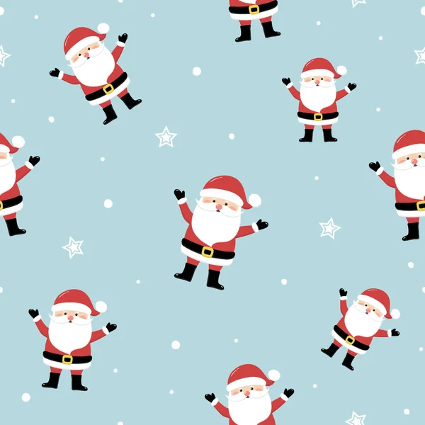 Christmas Texture Santa Claus Seamless Pattern Vector — Stock Vector