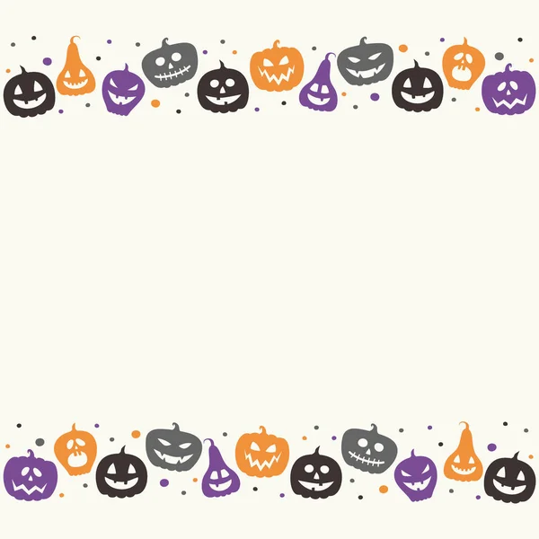 Divertidas Linternas Calabaza Fondo Con Copyspace Tarjeta Halloween Vector — Vector de stock