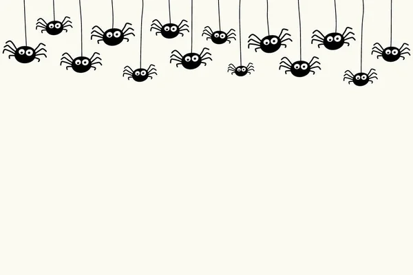 Komik Örümceklerle Dolu Bir Arka Plan Cadılar Bayramı Tasarımı Vektör — Stok Vektör