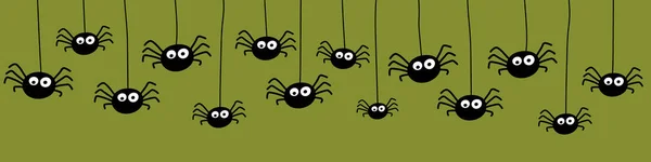 Halloweenský Prapor Legračními Pavouky Vektor — Stockový vektor