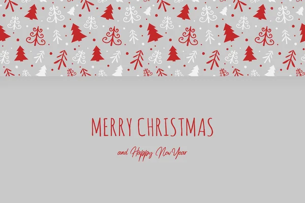 Christmas Greeting Card Hand Drawn Trees Vector — Stock Vector