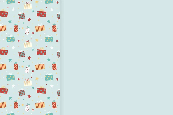 手描きのプレゼントボックスを持つ空の背景の概念 クリスマスデザイン ベクトル — ストックベクタ