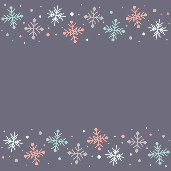 Koncept Prázdného Pozadí Sněhovými Vločkami Vánoční Design Vektor — Stockový vektor