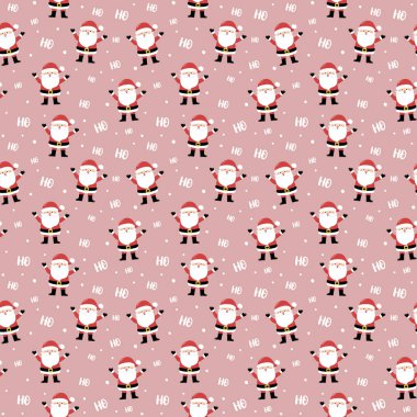 Noel Baba 'yla Noel dokusu. Kusursuz desen. Vektör