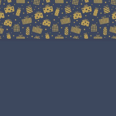 Geçmiş yılbaşı hediye kutularıyla dolu. Xmas tasarımı. Vektör