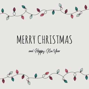 Noel kartı, ışık ve dilek dolu. Vektör