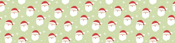 Padrão Natal Com Papai Noel Sorridente Conceito Papel Embrulho Natal — Vetor de Stock