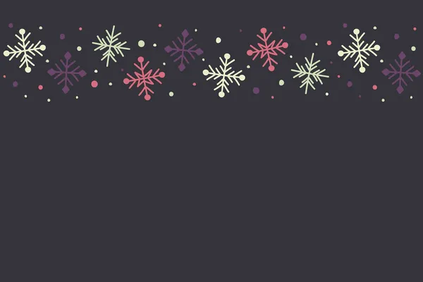 Diseño Fondo Navideño Con Copos Nieve Dibujados Mano Vector — Archivo Imágenes Vectoriales