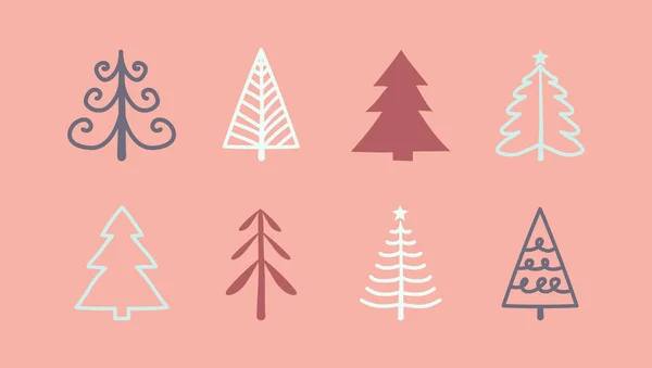 Çizimi Noel Ağaçları Konlar Vektör — Stok Vektör