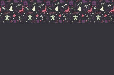 Noel arkaplanı ve şenlikli süsler. Vektör