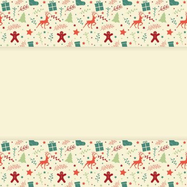 Noel süslemeleri olan bir arkaplan tasarımı. Vektör