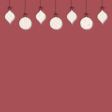 Noel toplarıyla dolu bir arka plan. Xmas tasarımı. Vektör