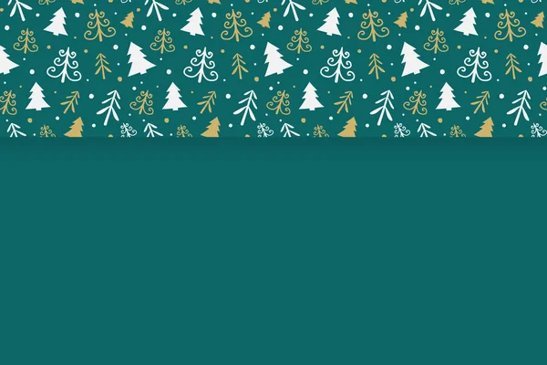 Layout Einer Handgezeichneten Weihnachtskarte Mit Bäumen Vektor — Stockvektor