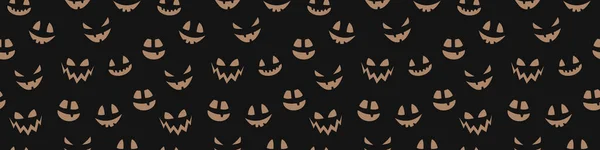 Grappige Halloween Textuur Met Grappig Pompoen Gezicht Naadloos Patroon Een — Stockvector